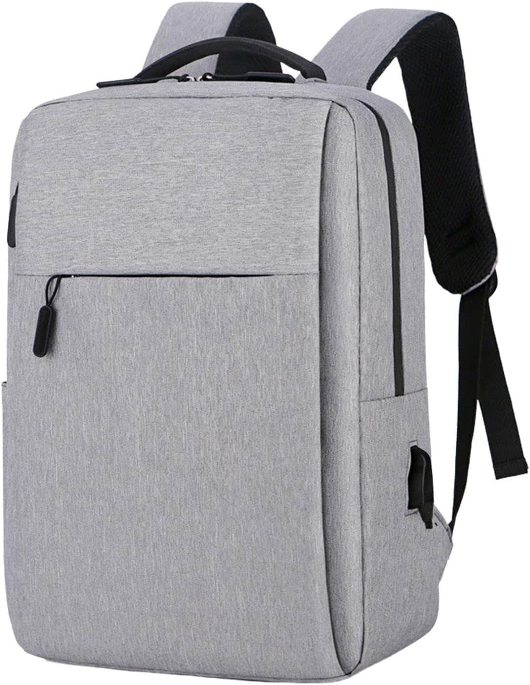 Yanjing USB Charging Port Travel Laptop Backpack, 15.6 Inch - Grey