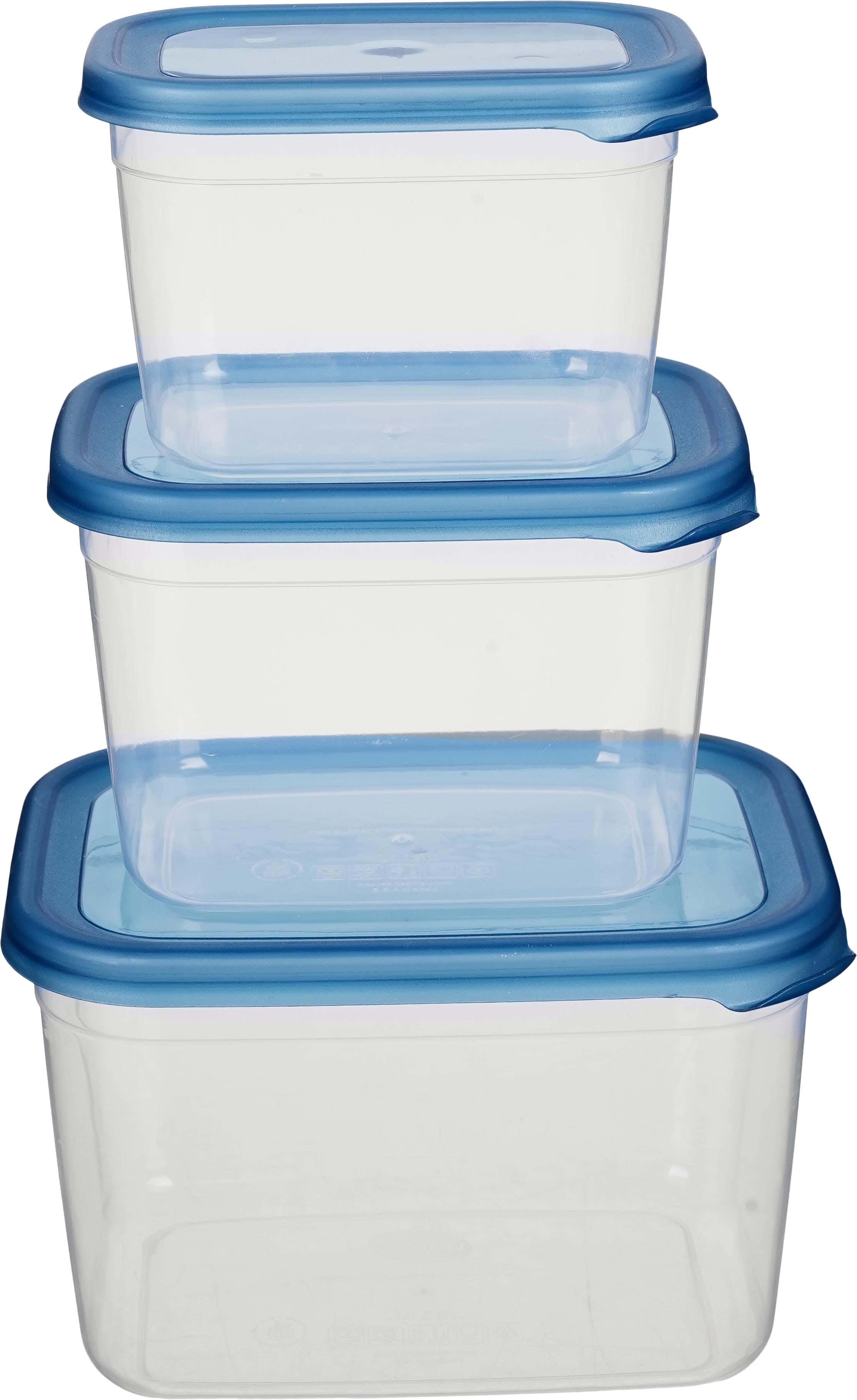 Lamsa Plast Plastic Fridge Set, 3 Pieces - Clear Blue