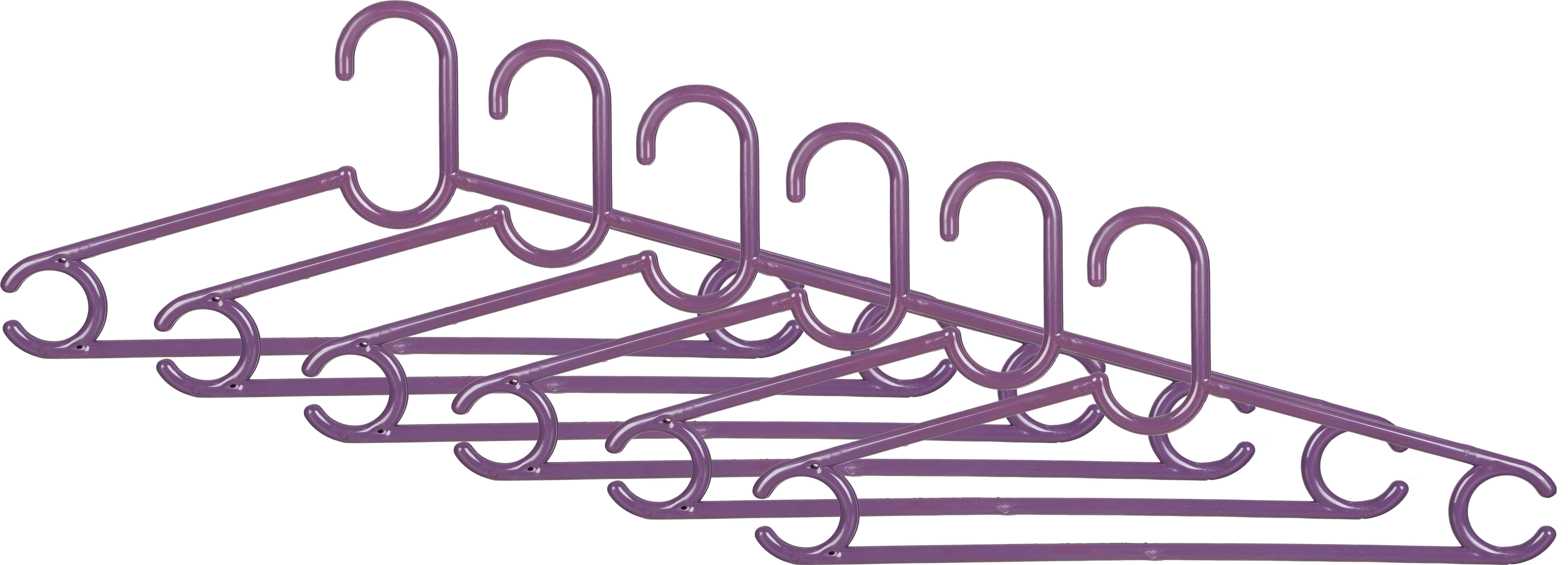 El Hoda Plastic Hanger Set, 6 Pieces, 38 cm - Mauve