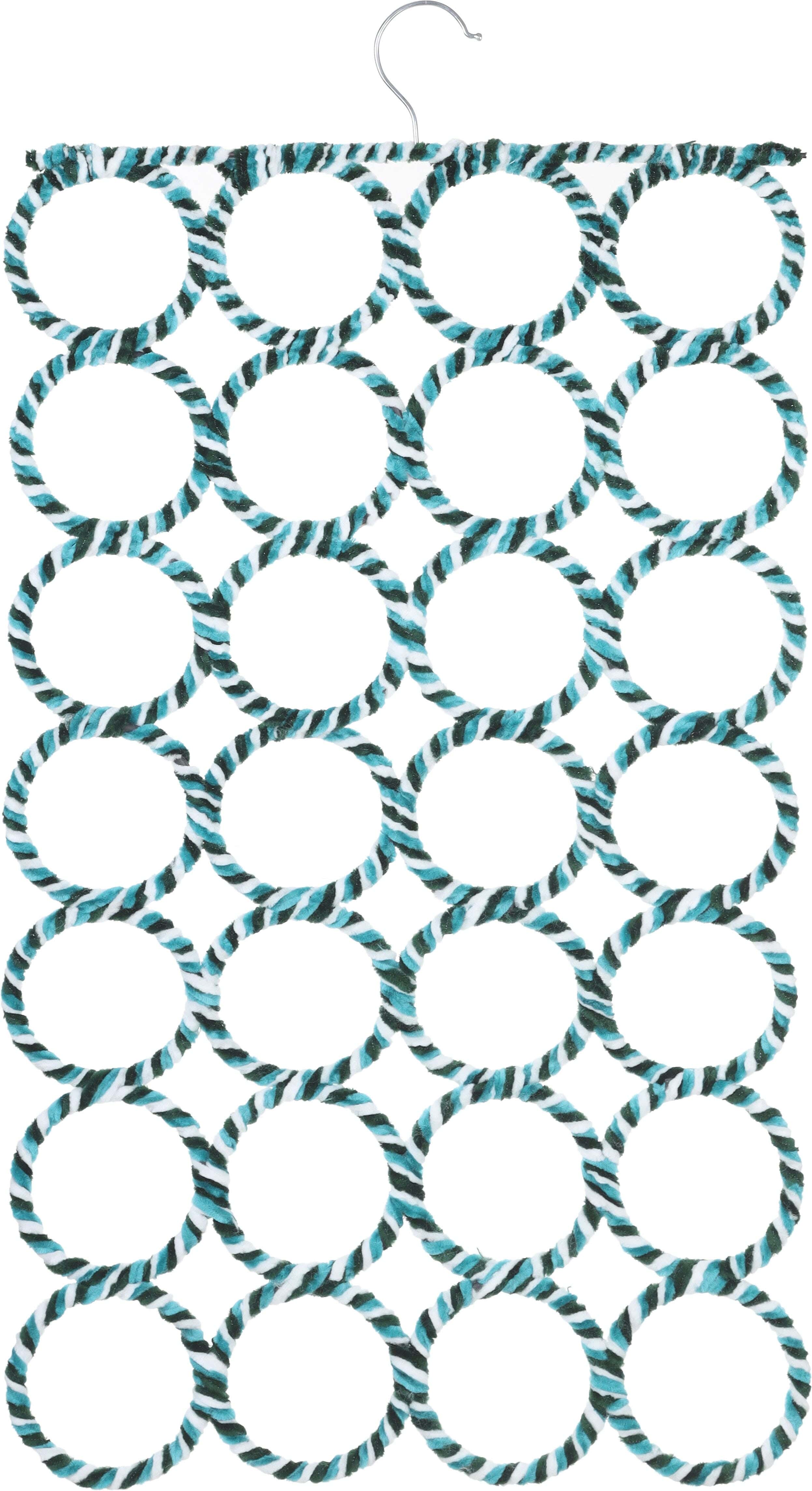 Bassiouny Plast Velvet Scarf Hanger with Metal Frame, 28 Hooks, 65×37 cm