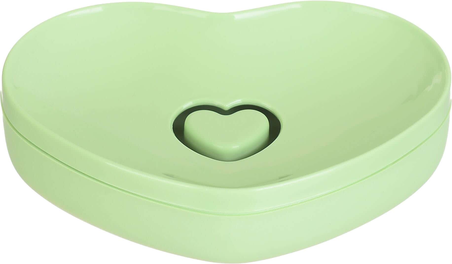 Elite Plastic Soap Dish, 13×9 cm, Heart Shaped - Green