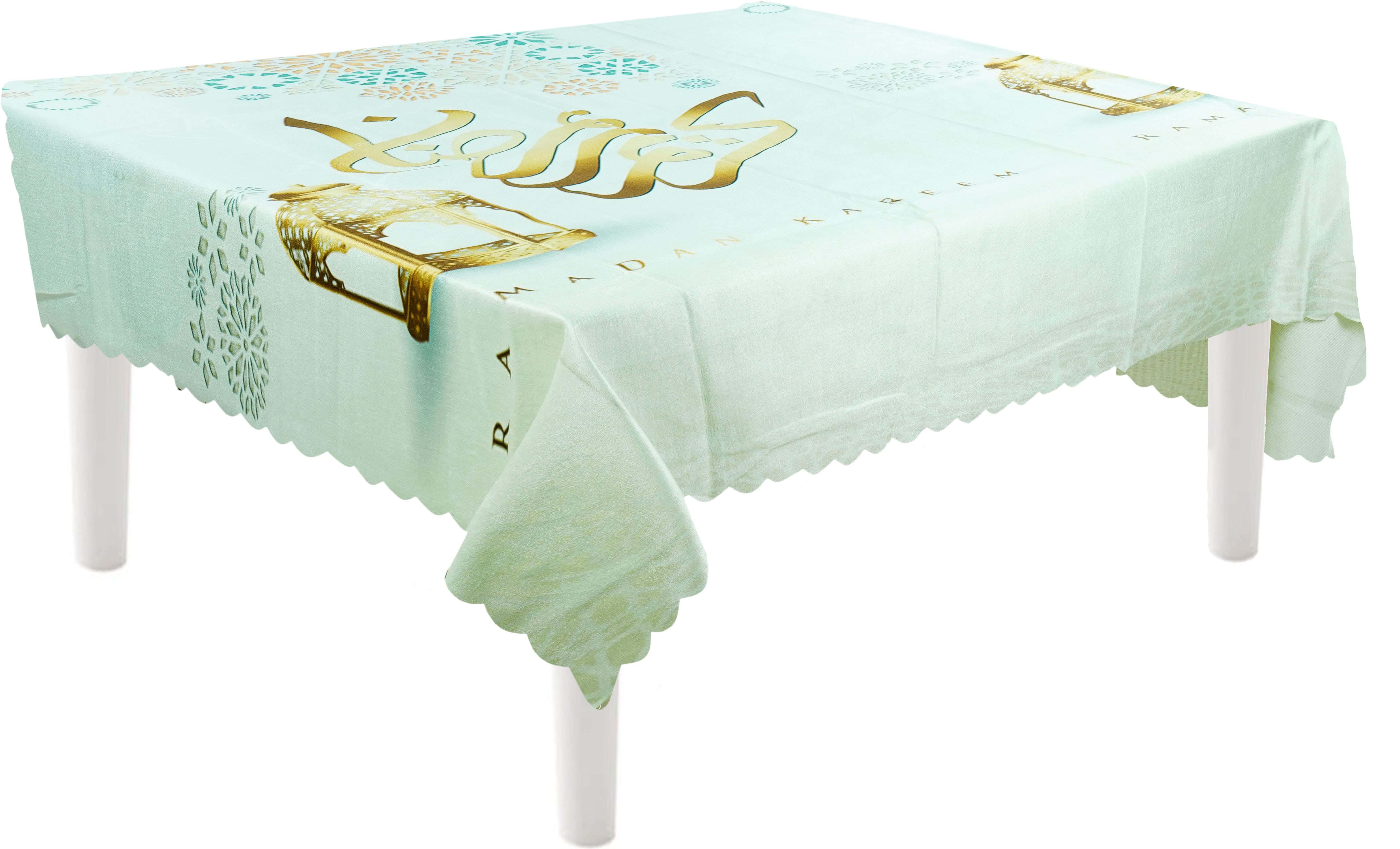 Velvet Ramadan Patterns Tablecloth, 130x235 cm, 850 gm - Multicolor