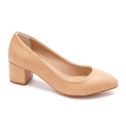 XO Style Leather Heel Shoe For Women