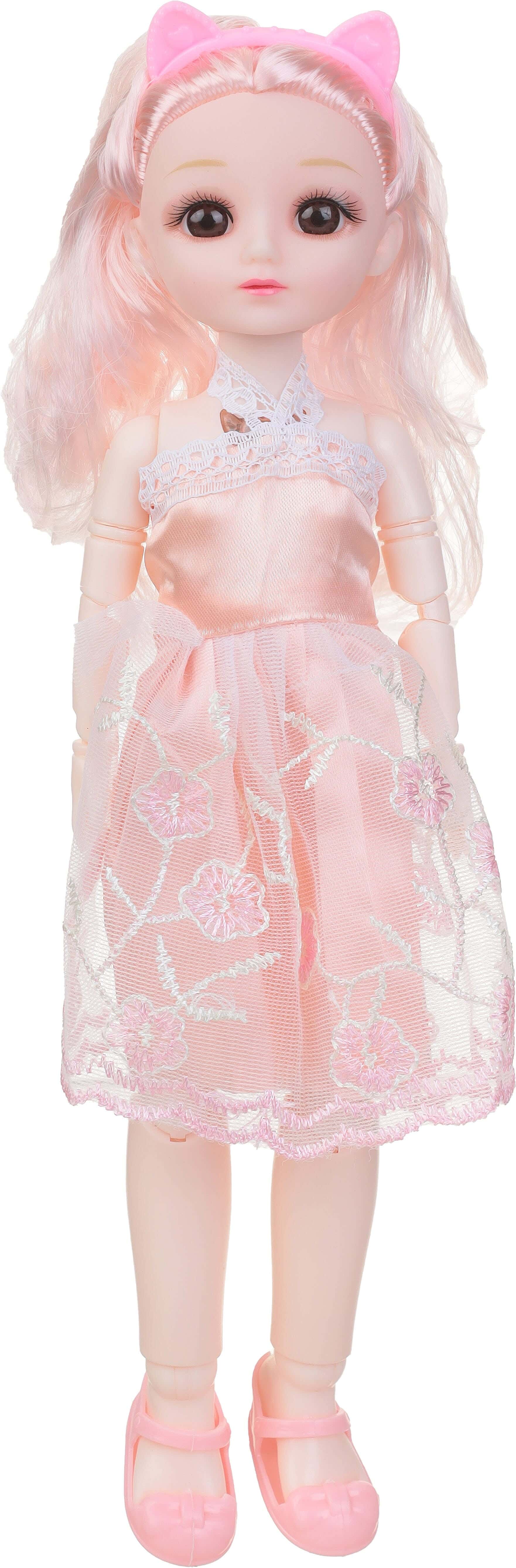 Plastic Fashion Doll Toy for Girls, 29 cm - Rose