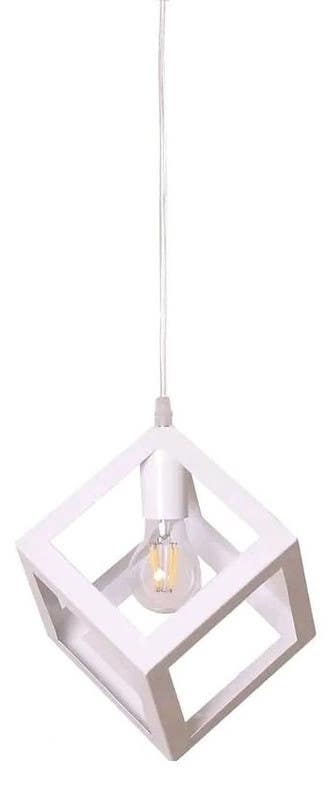 Steel Modern Ceiling Chandelier, 1 Bulb, 60x30 cm - White