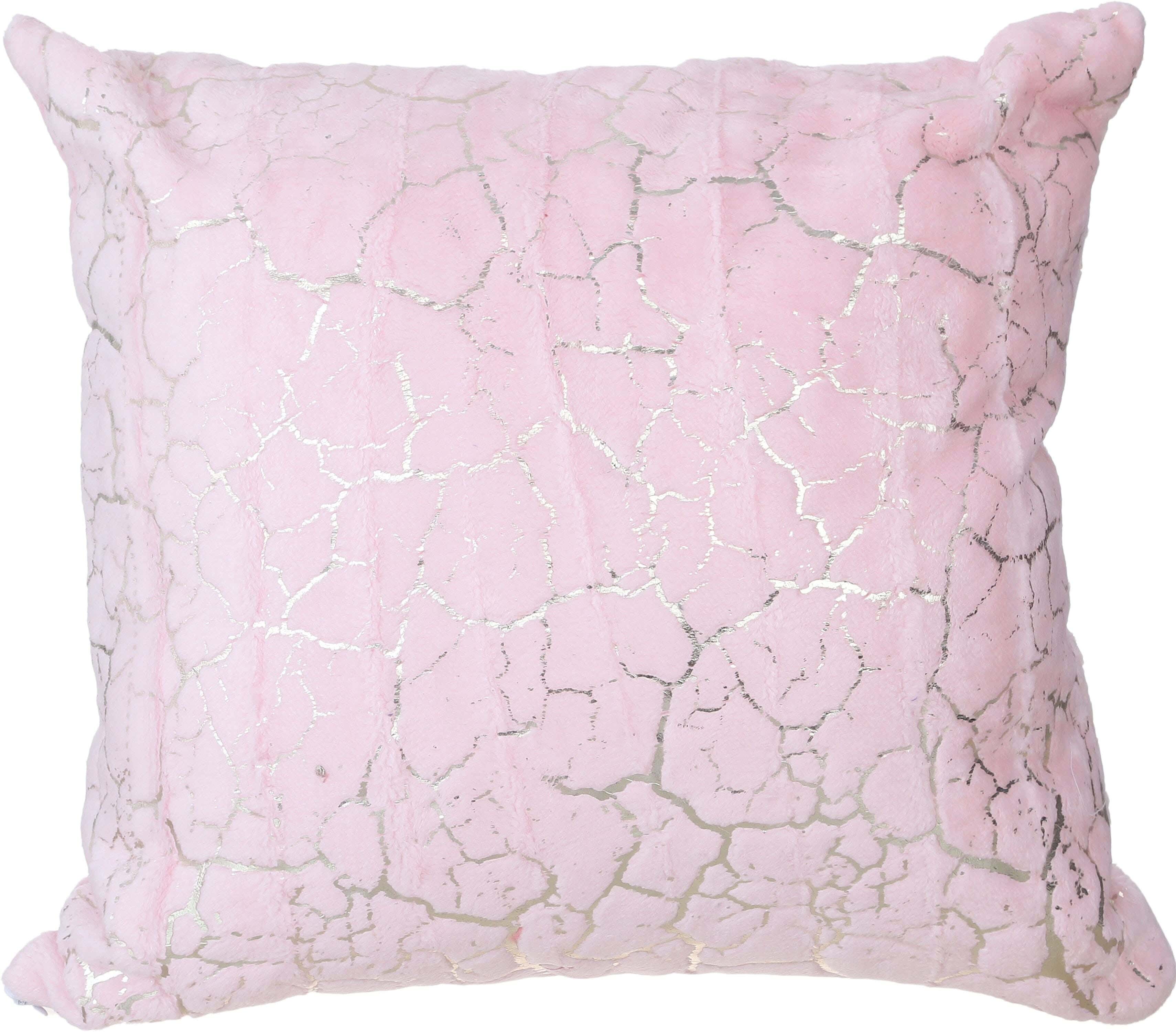 Fur Glitter Pillow, with Zipper, 45x45 cm, 550 gm - Rose