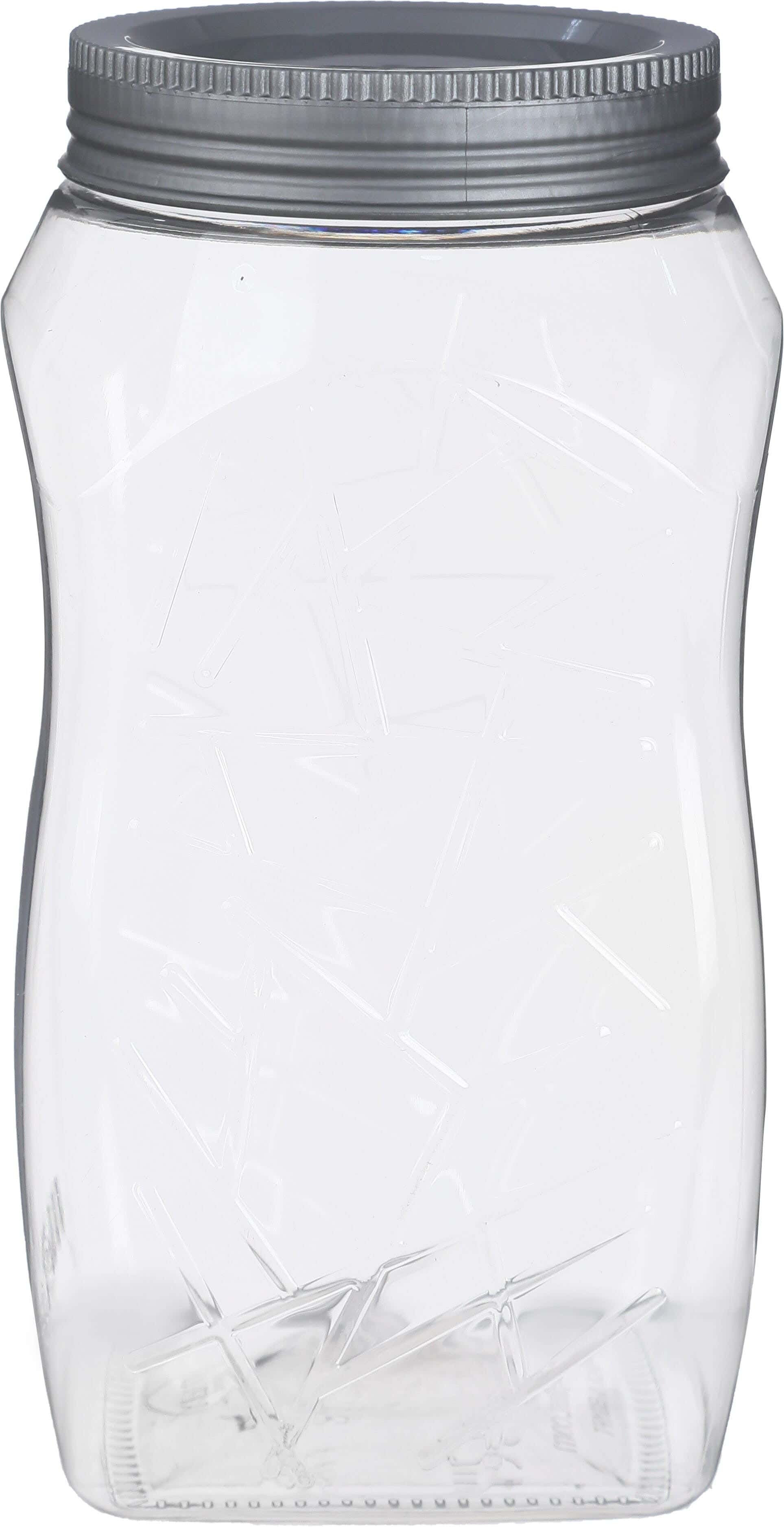Max Plast Plastic Jar, 900 ml - Clear Grey