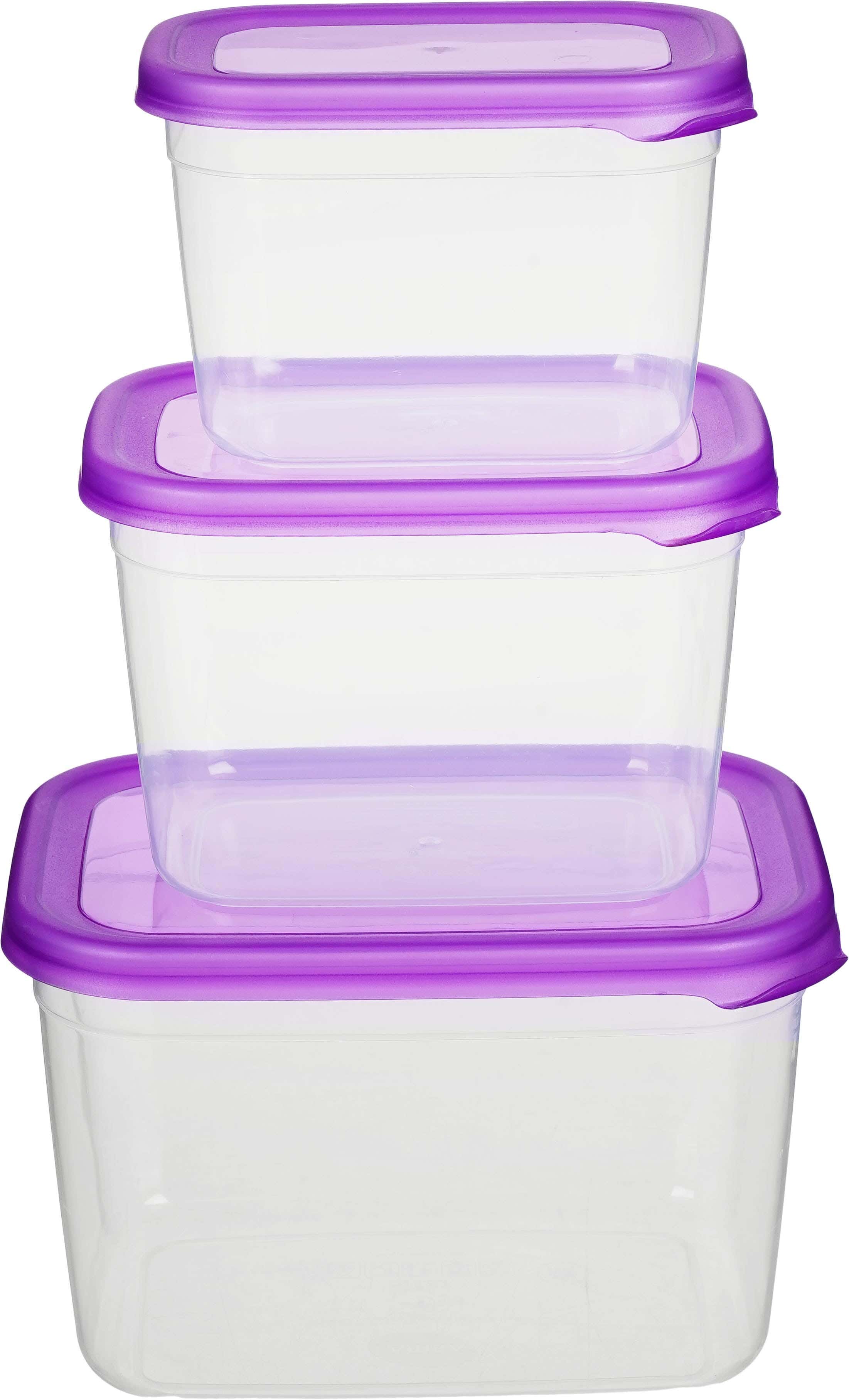 Lamsa Plast Plastic Fridge Set, 3 Pieces - Clear Mauve