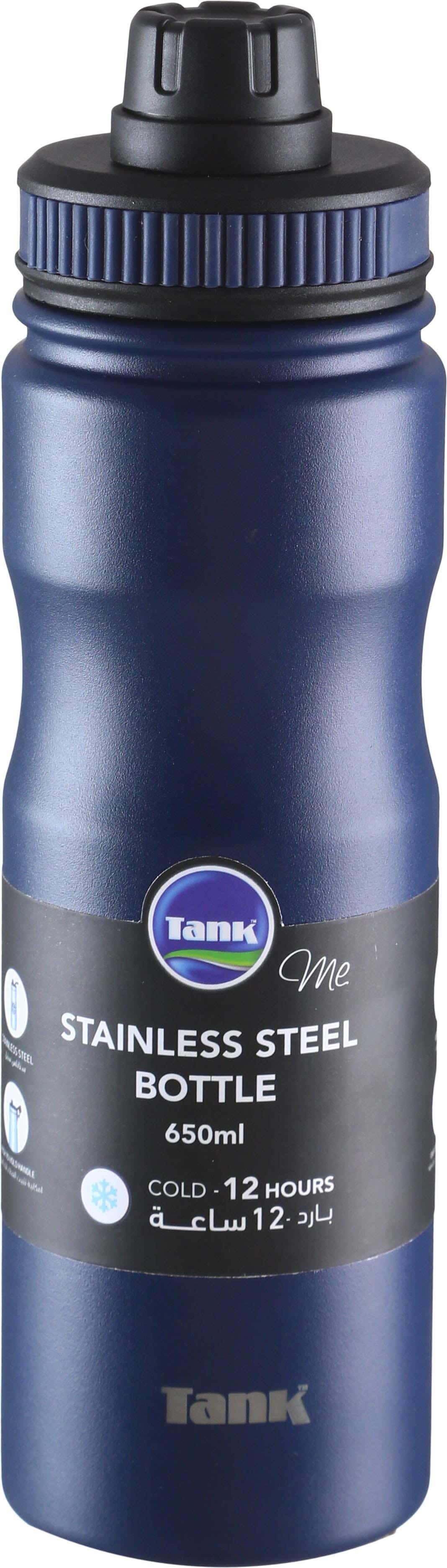 Tank Stainless Steel Water Bottle, 650 ml - Dark Blue