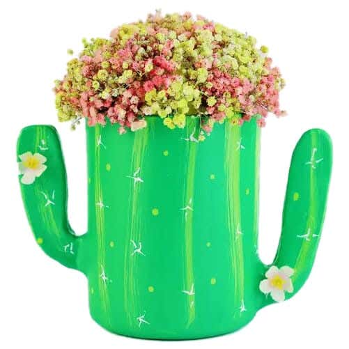 Pottery Flowers Pot, 16×18 cm - Green