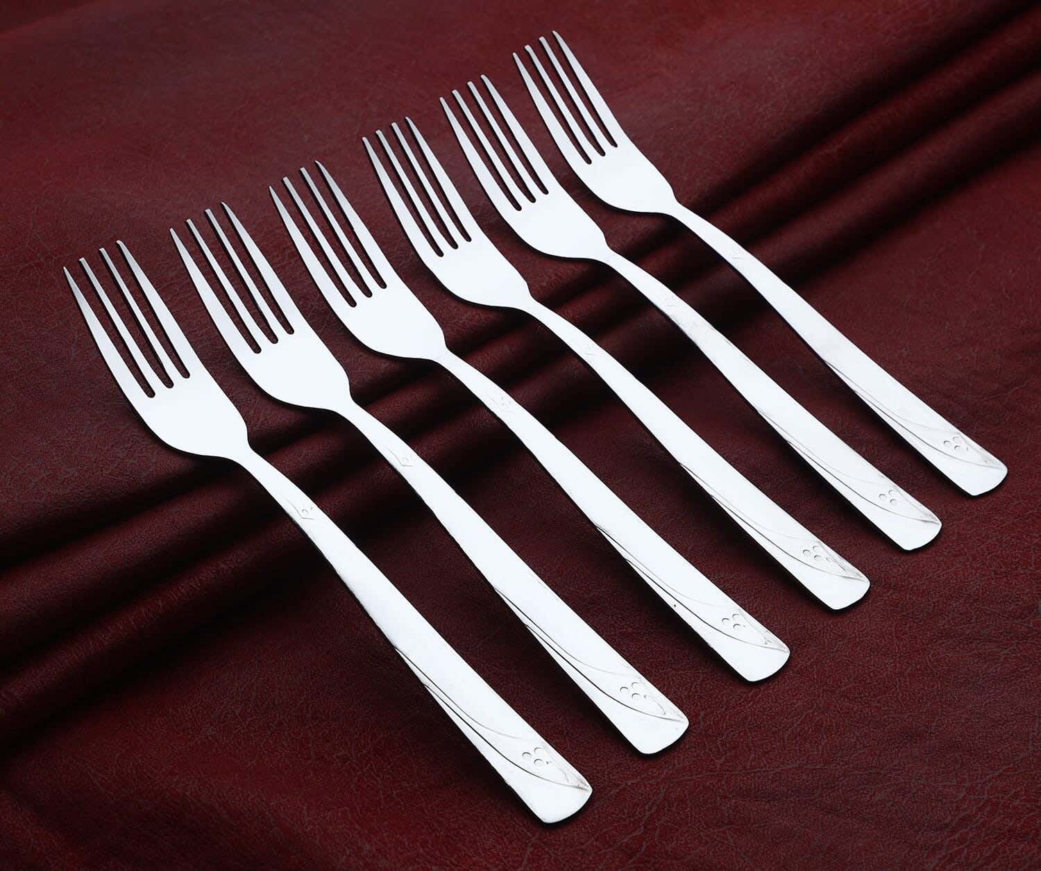 Top One Stainless Steel Dinner Fork Set, 6 Pieces, 19 cm - Silver