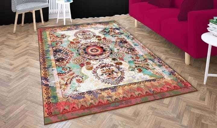 Mat Cover with Anti-slip Dotted Back - 200 × 300 cm - Multicolor