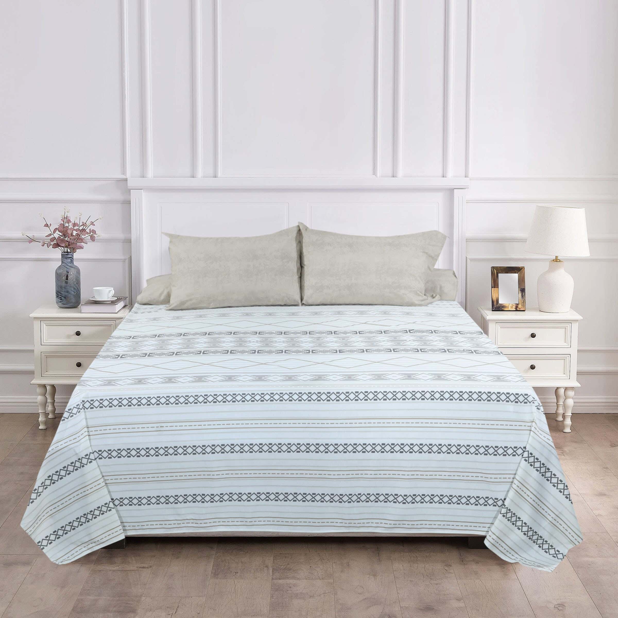Bed Sheet Set, 4 Pieces, 240×240 cm, 1300 grams - Multicolor