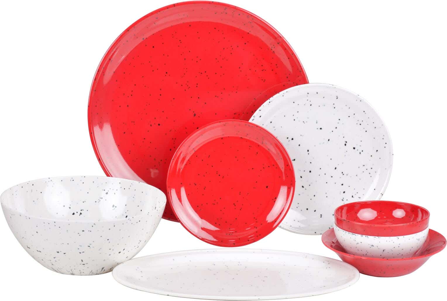 Inspire Melamine Dinner Set, 27 Pieces - Multicolor