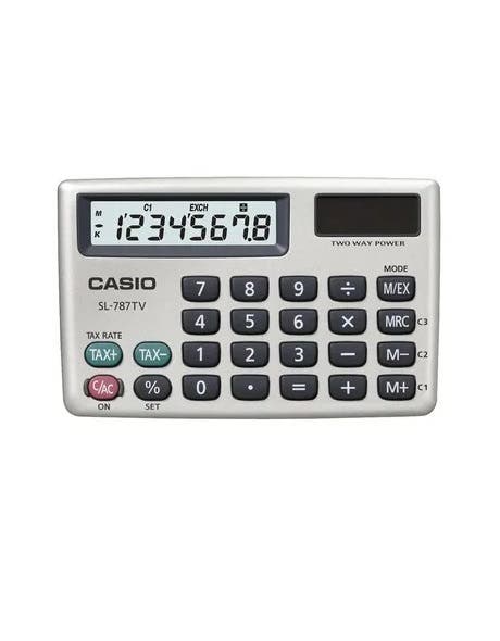 Casio SL-787TV-GD-W-DH Portable Basic Calculator - Silver