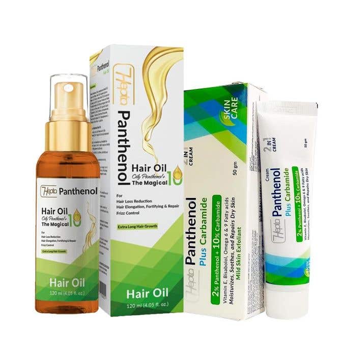 Moisturizing cream for skin with panthenol hair oil - multi-colored
