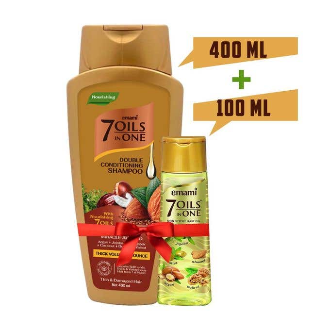 Front Hair Oil, 7 in 1 with Front Shampoo, Hair Moisturizing, Enriched with Almond - Multi-Color