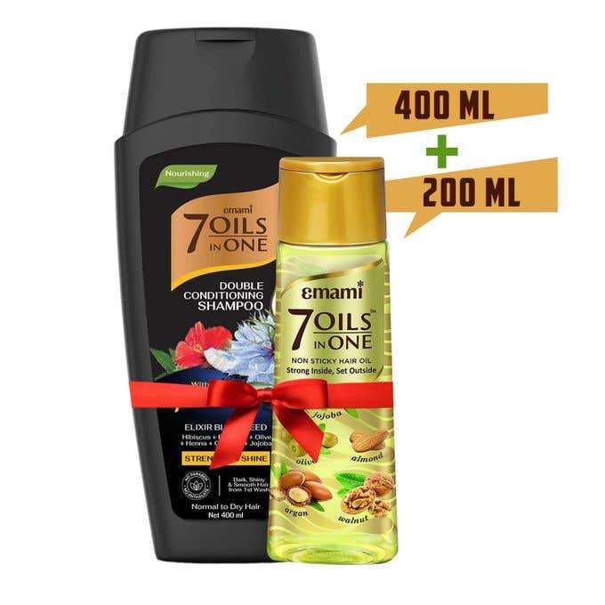 Front Hair Oil, 7 in 1 with Front Shampoo, Enriched with Coconut - Multi-Color