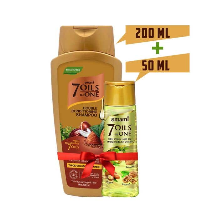 Front Hair Oil, 7 in 1 with Front Shampoo, Hair Moisturizing, Enriched with Almond - Multi-Color