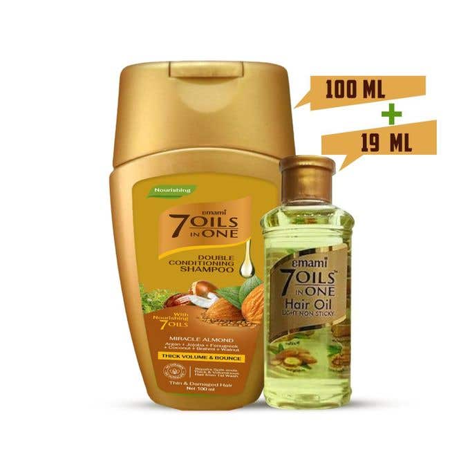 Front Hair Oil, 7 in 1 with Front Shampoo, Hair Moisturizing, Enriched with Almond - Multi-Color