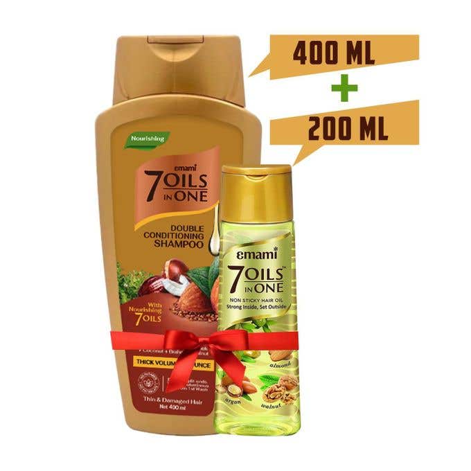 Front Hair Oil, 7 in 1 with Front Shampoo, Hair Moisturizing, Enriched with Almond - Multi-Color