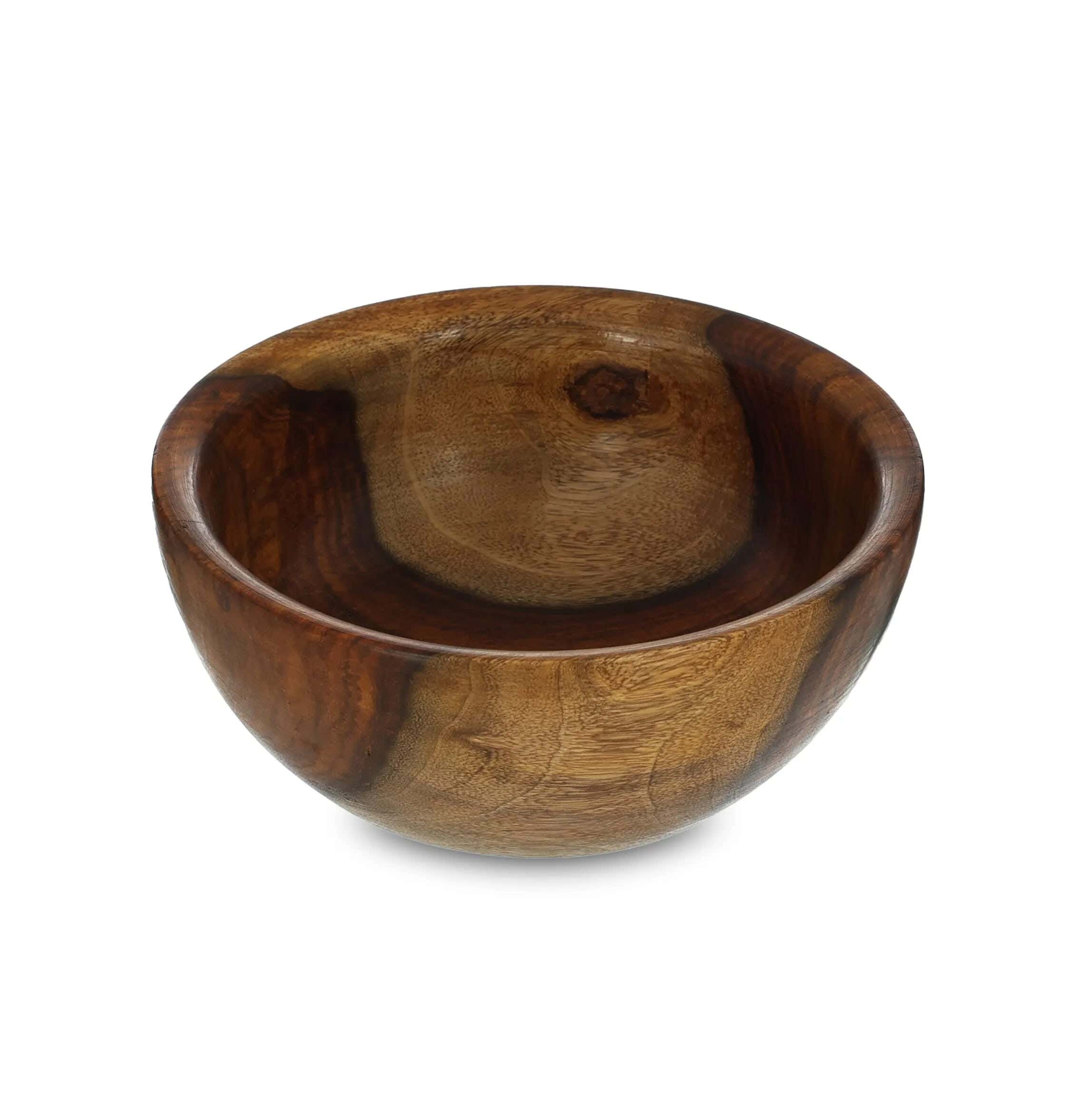 Serving Bowl, Medium Size 18X6 Cm, Round, Natural Wood - Wooden