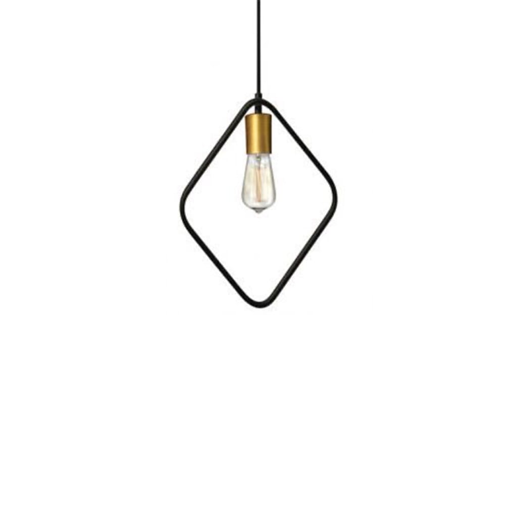 Metal Chandelier Pendant With Rust-Resistant Metal Coating, 10 X 35 X 90 Cm - Gold Black