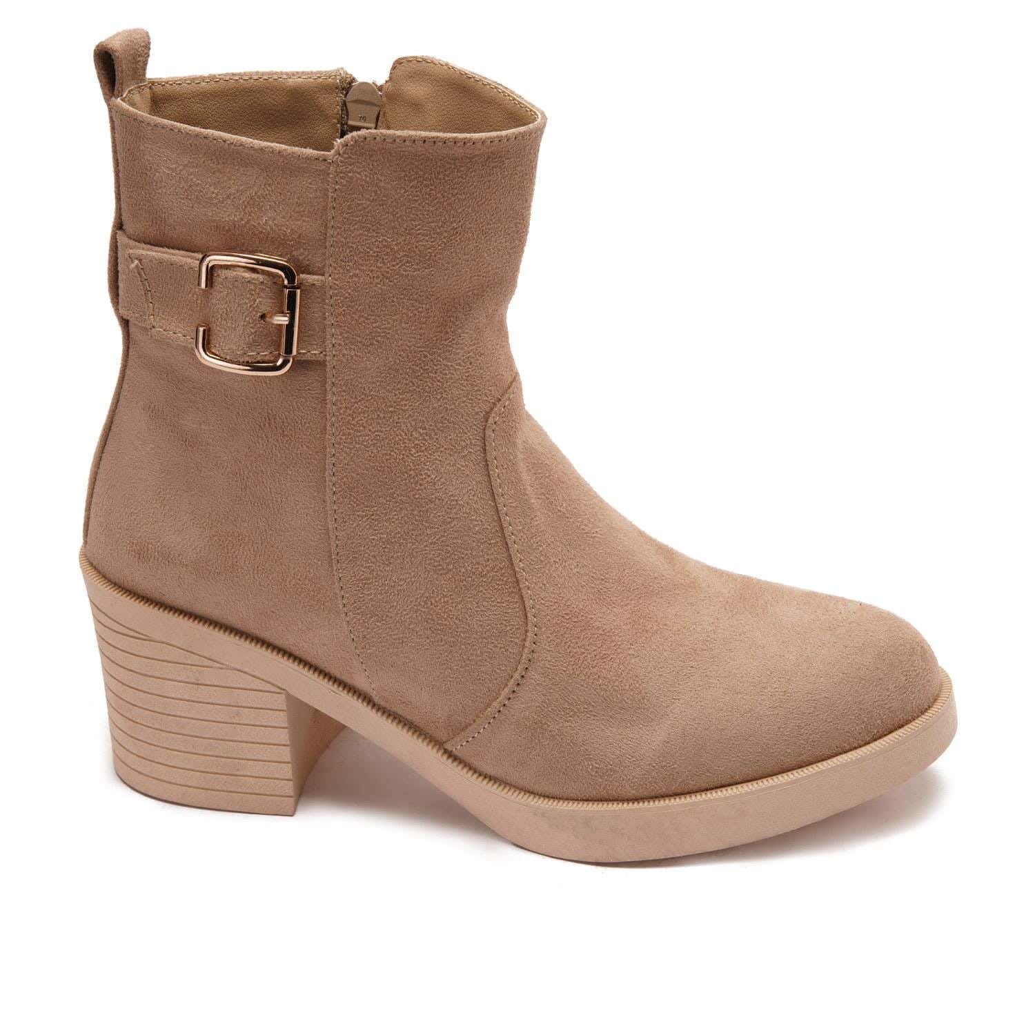 XO Style Leather Ankle Boot For Women