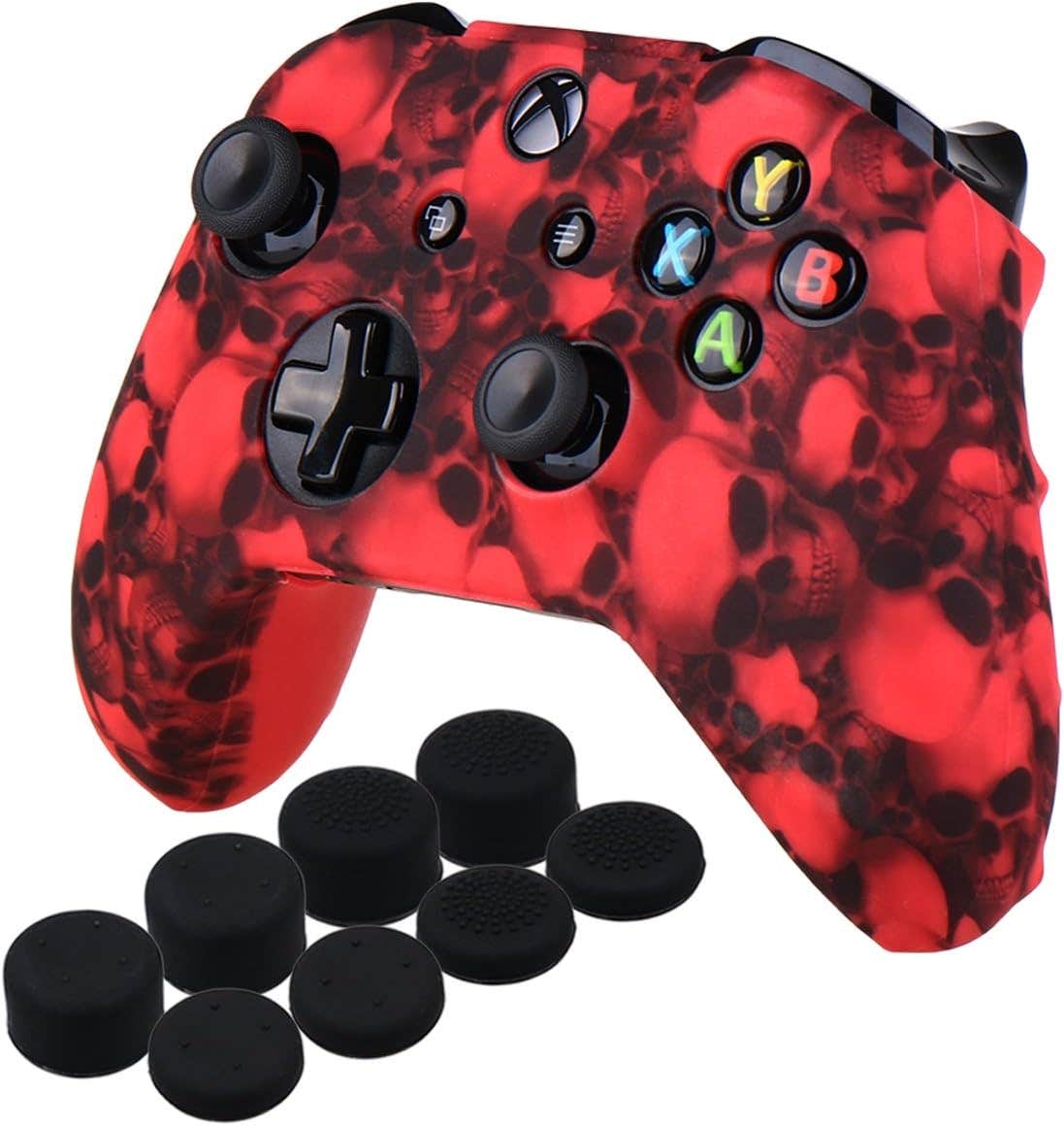 Controller Case With Thumb Grip Covers, Yuraha Silicone Non-Slip Controller For Xbox One, 9 Pieces
