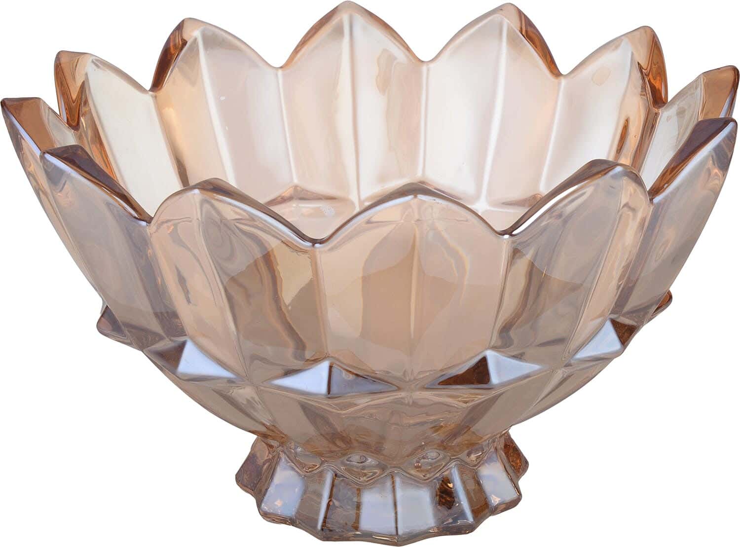 Round Glass Bowl, 35 cm - Clear Light Brown