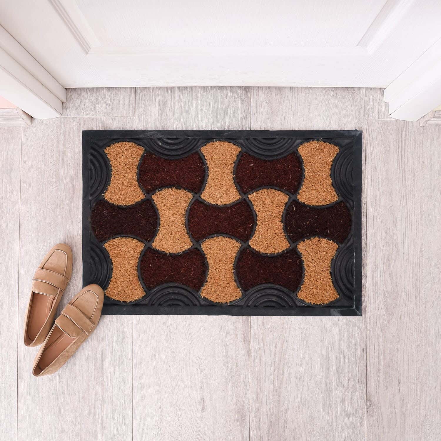 Door Mat, 60×40 cm - Beige Dark Red