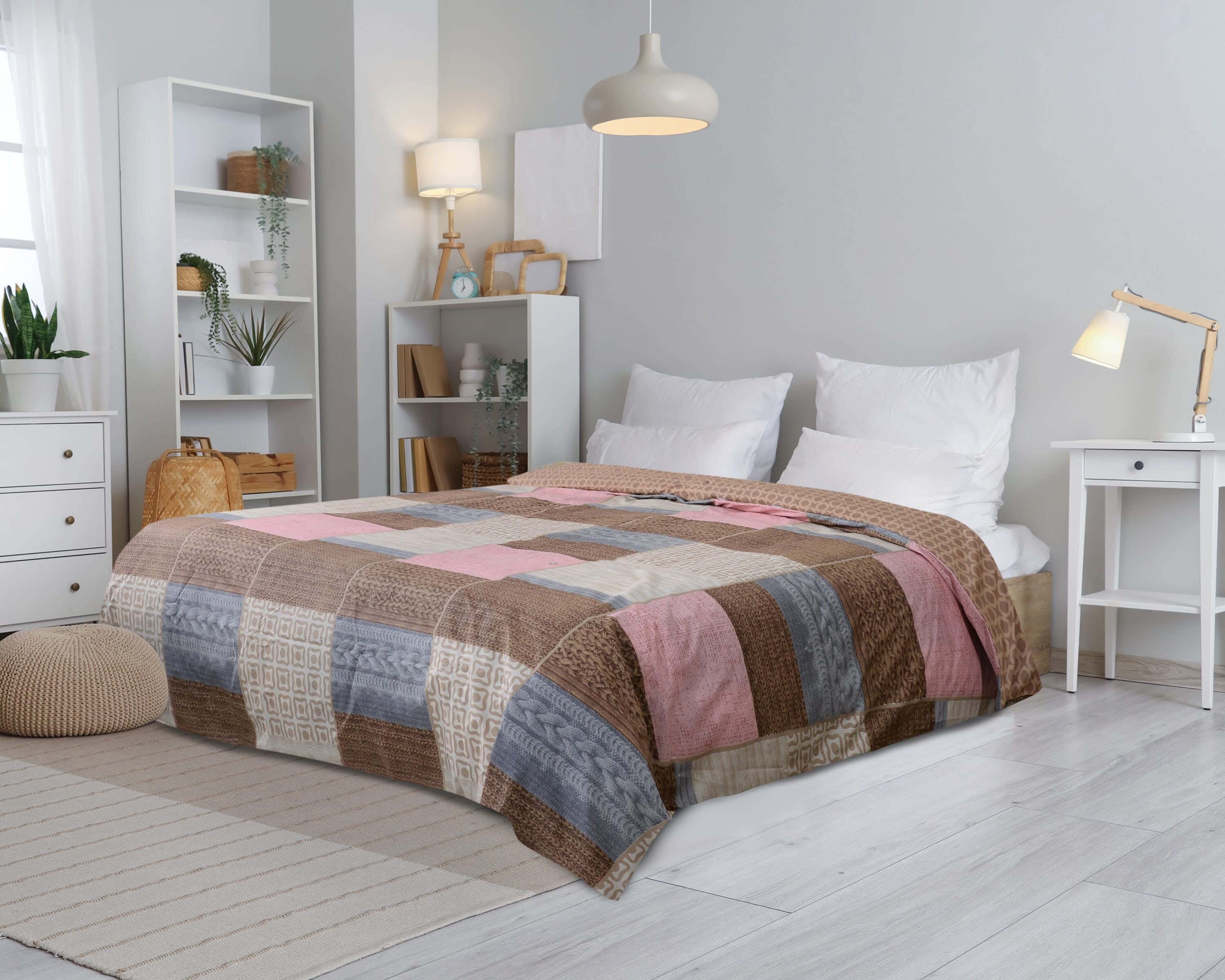 Forbed Cotton Quilt Cover, 240×240 cm, 1500 gm - Multicolor