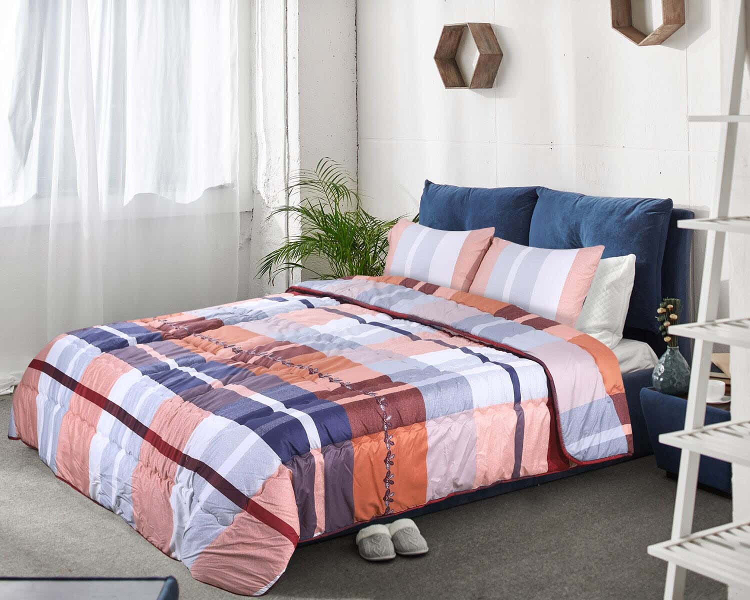 Forbed Microfiber Double Quilt Set, 3 Pieces, 240×225 cm - Multicolor