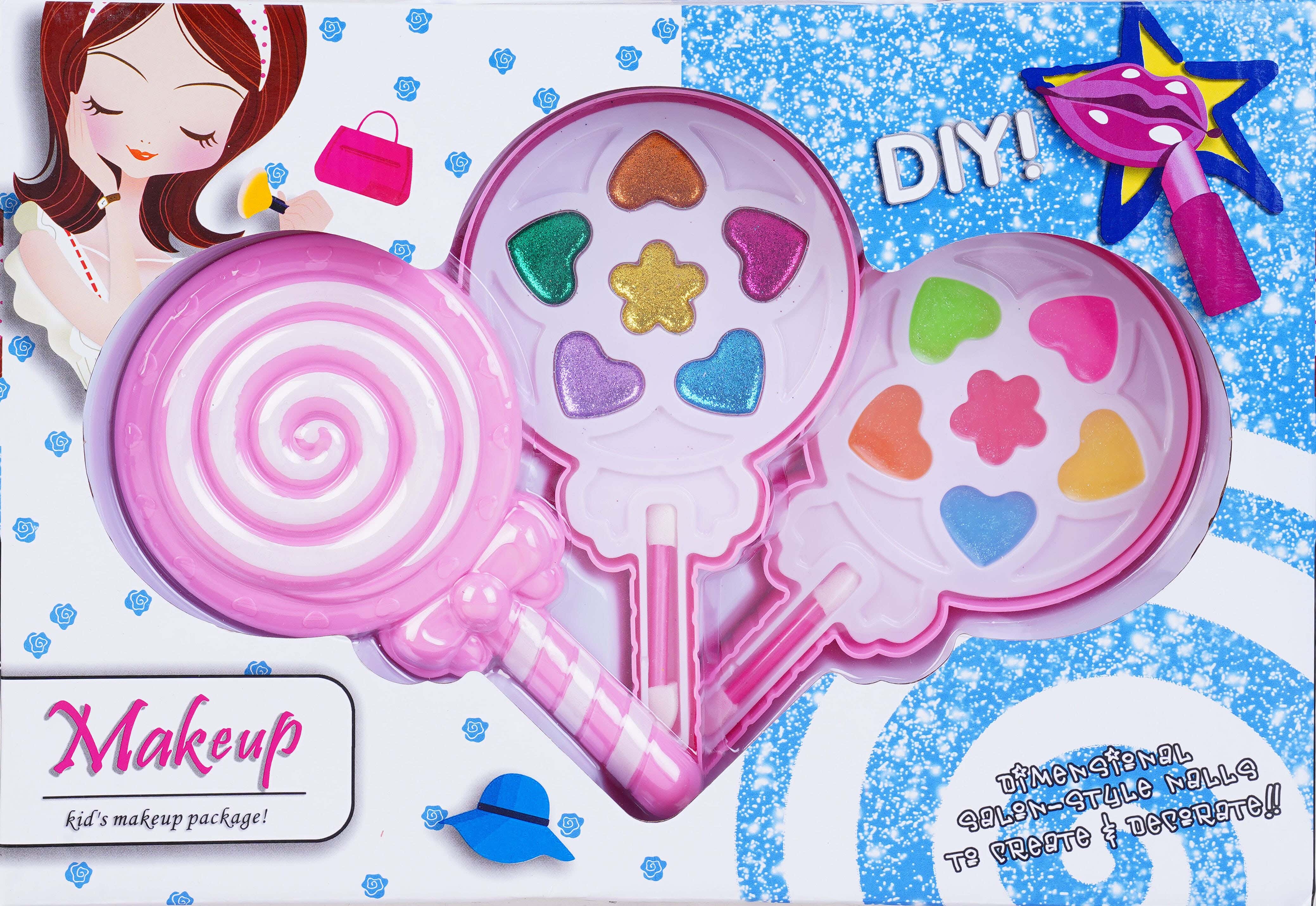 Lollipop Shape Makeup for Girls, 2 Floors - Pink White