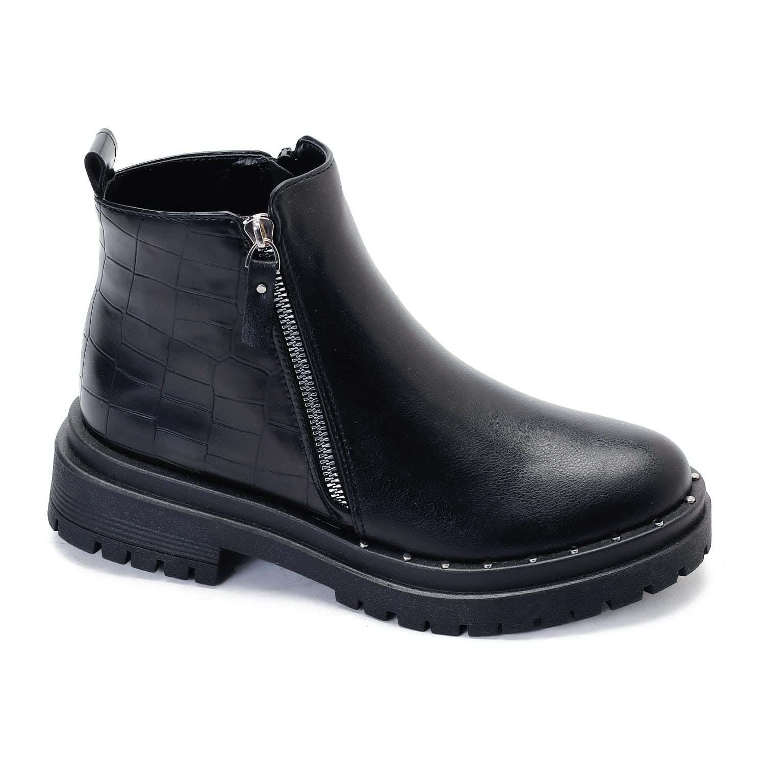 XO Style Leather Ankle Boot For Women