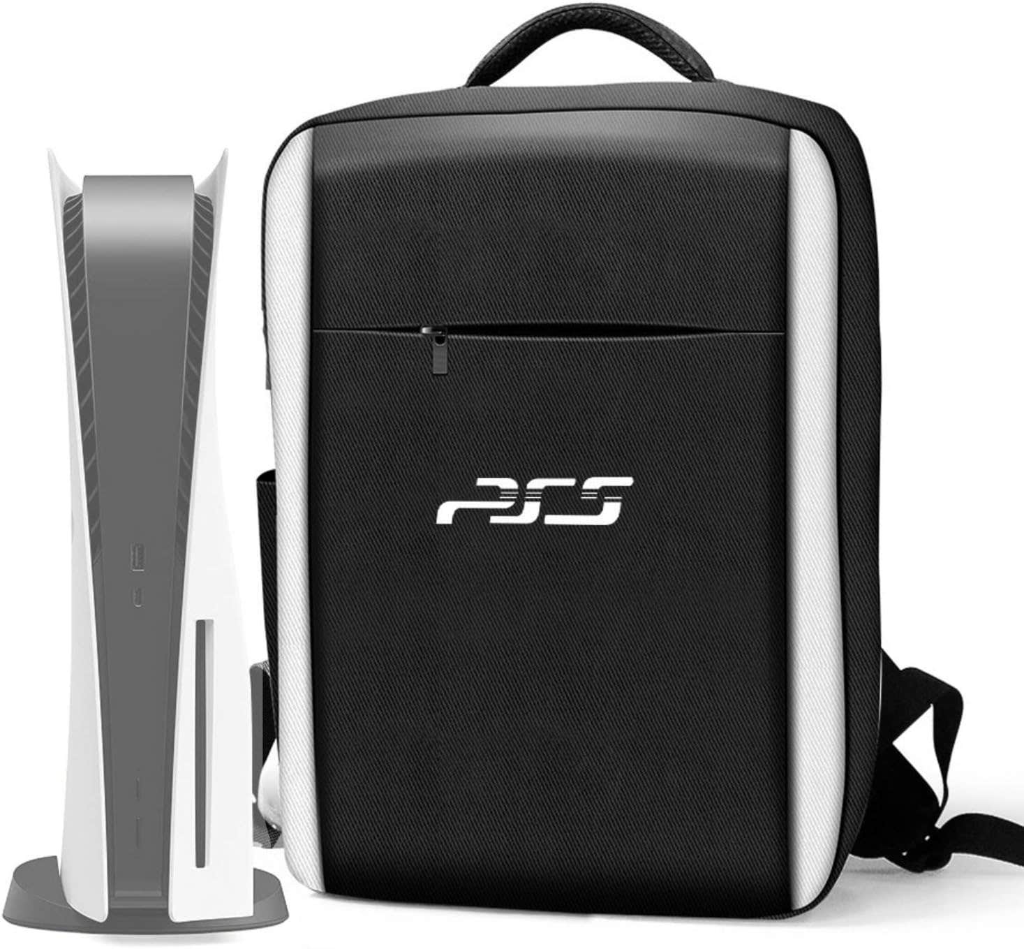 Ferbao Backpack Storage Bag for PlayStation 5 - Black White