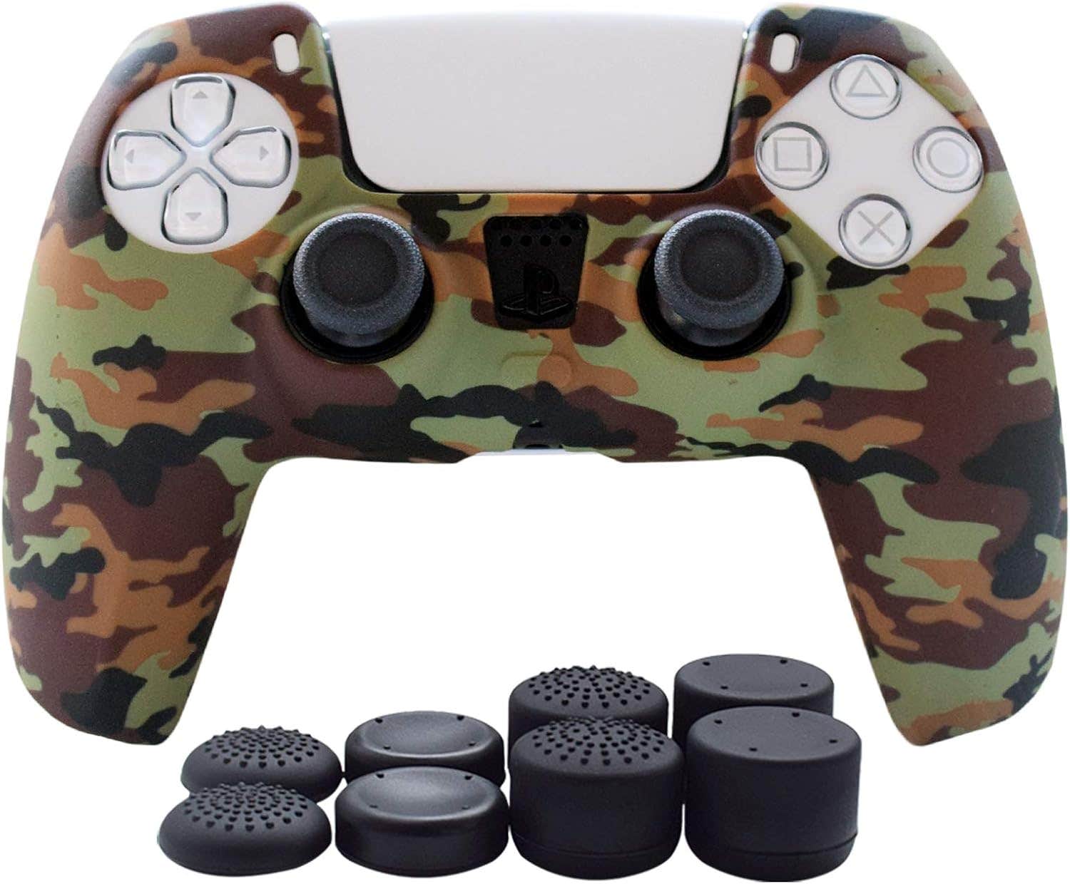 Hikfly Anti-Slip Silicone Controller Cover with Controller Thumb Grips Caps for PlayStation 5, 9 Pieces