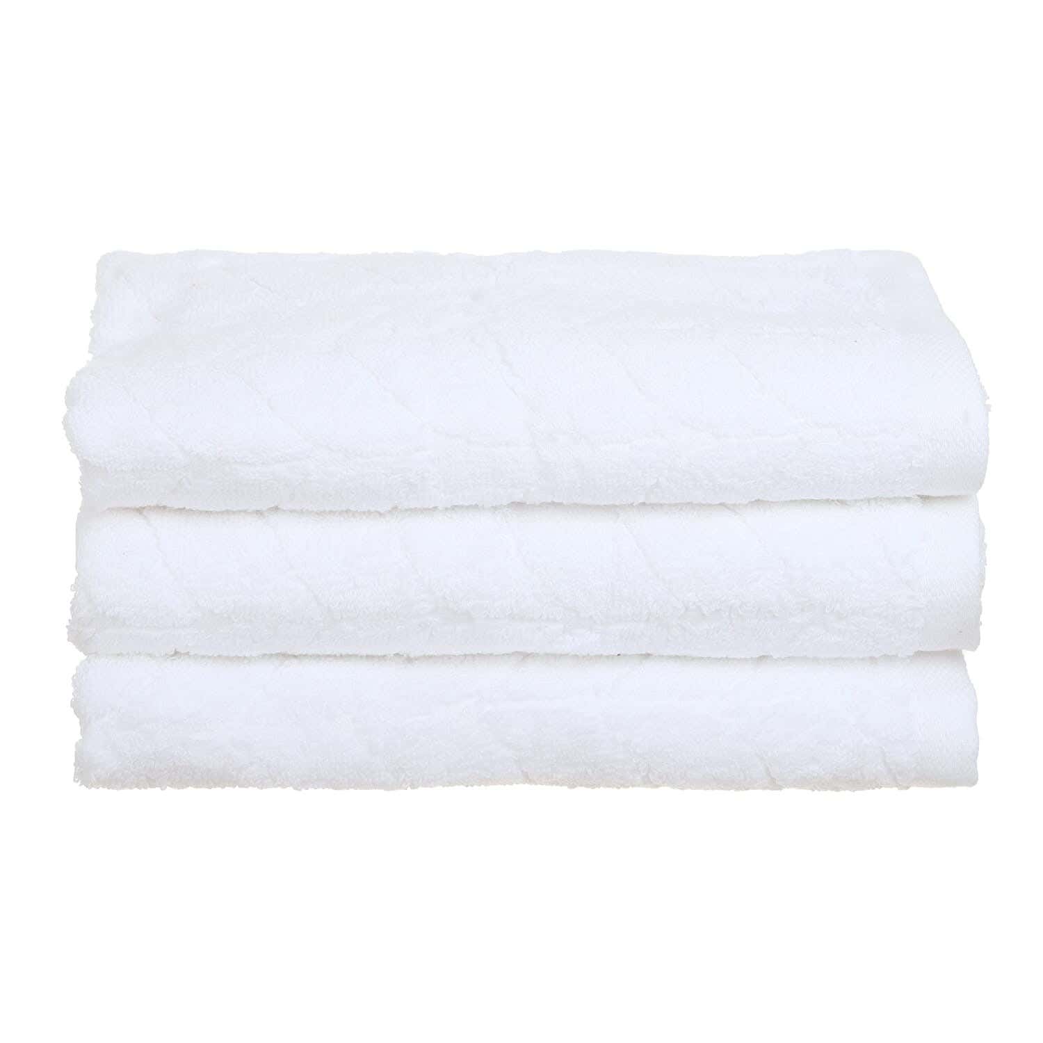 Mahalla Jacquard Cotton Face Towel Set, 3 Pieces, 40×60 cm - White