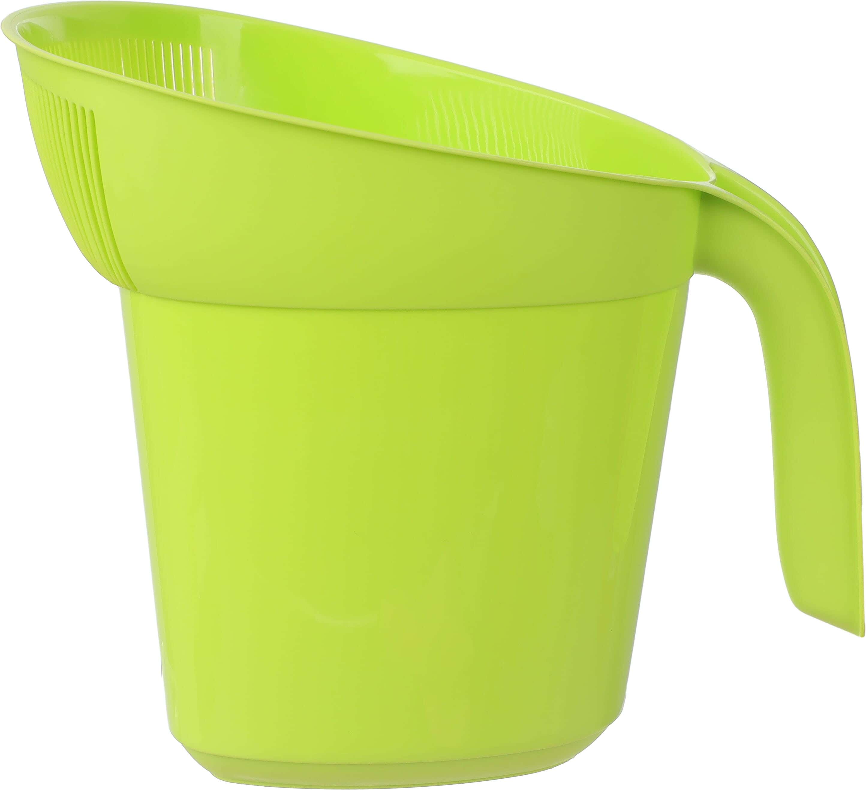 Lamsa Plast Plastic Rice Strainer, Jug Shaped, 22×17×18.5 cm - Lemon
