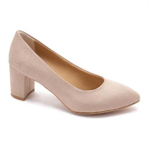XO Style Leather Heel Shoe For Women