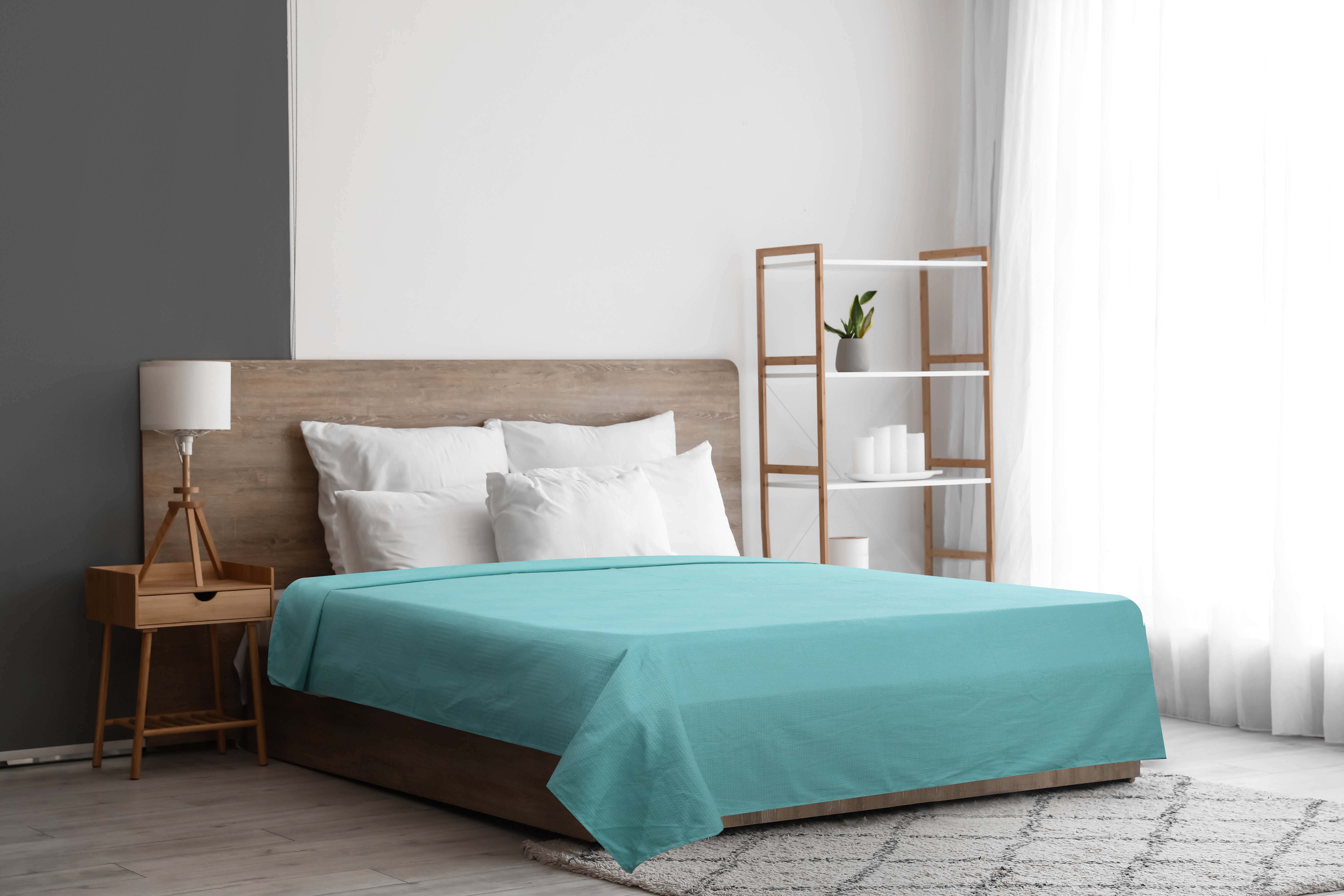 Cotton Bika Comforter, 240×240 cm, 1700 gm - Light Green