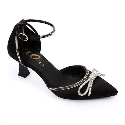 XO Style Leather Heel Shoe For Women