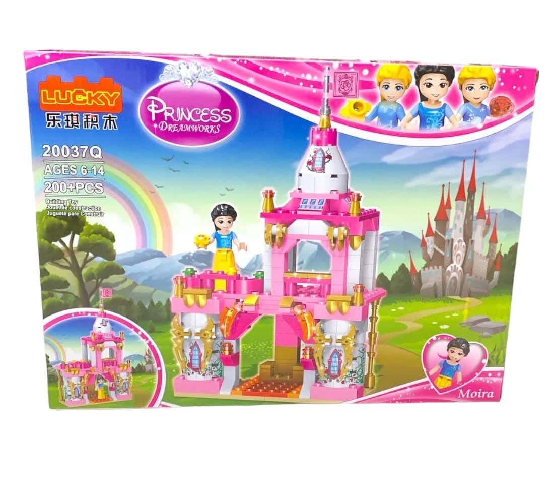 Lucky W71-359 Building Blocks Toy for Kids, 200 Pieces - Pink