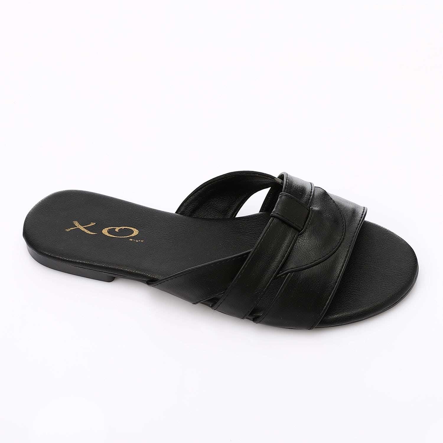 XO Style Leather Flat Slipper For Women