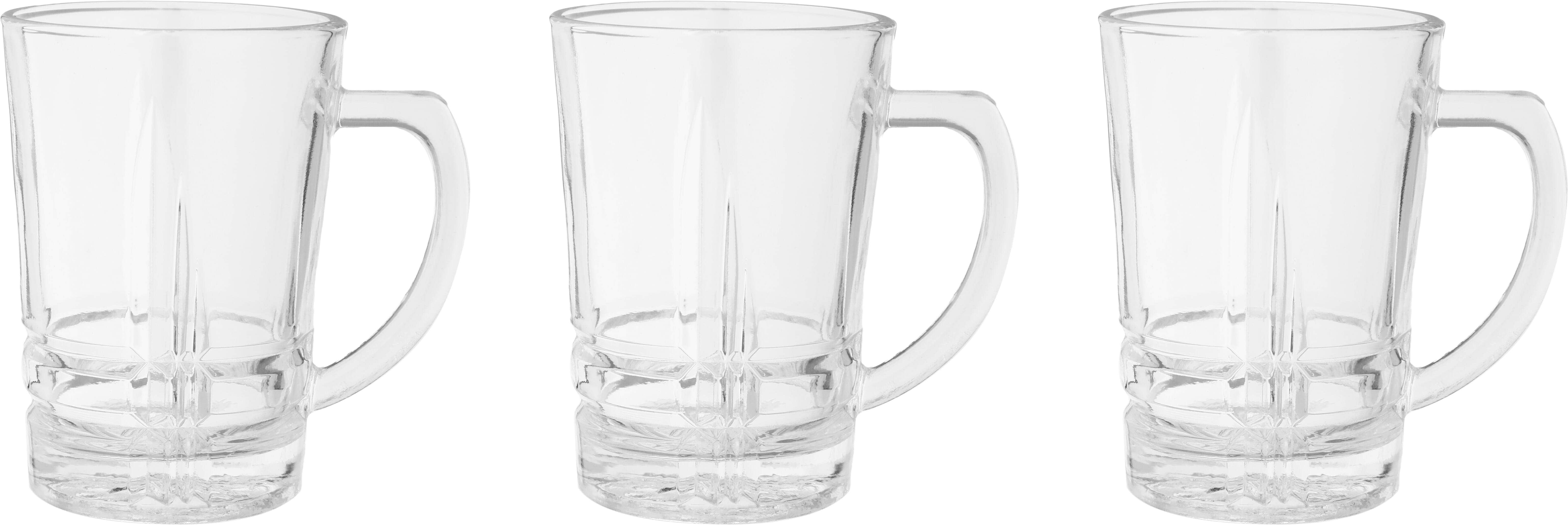 Galaxy Glass Mug Set, 3 Pieces, 245 ml - Clear