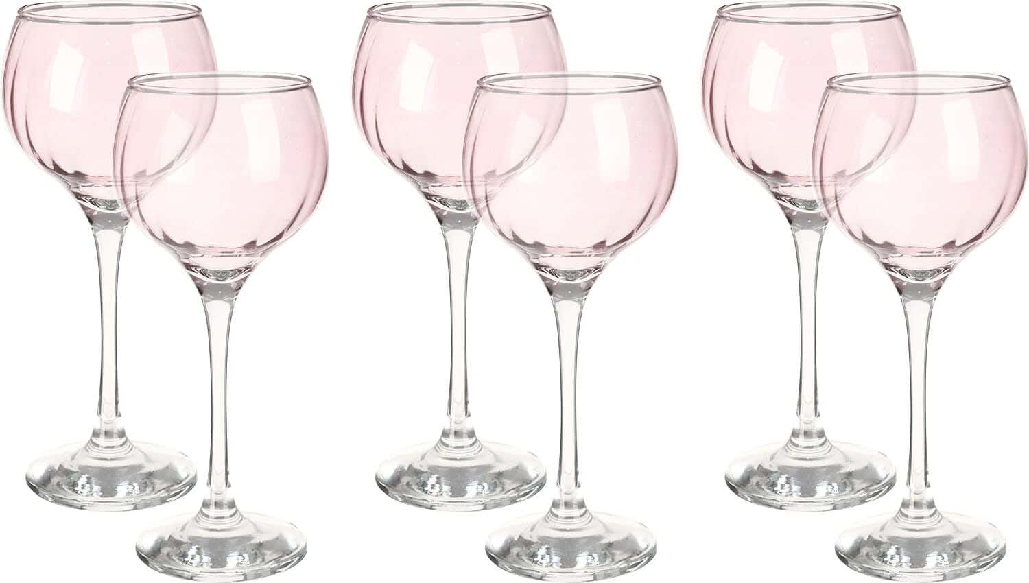 Snabel Glass Cup Set, 6 Pieces, 220 ml - Clear Rose