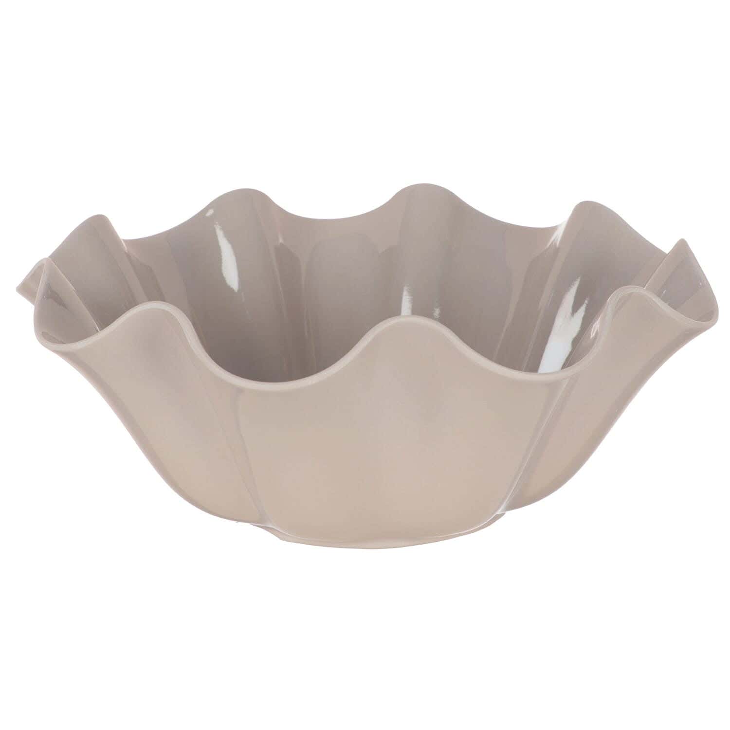 Elmohandes Melamine Fruit Plate Flower Shape, 33 cm - Grey