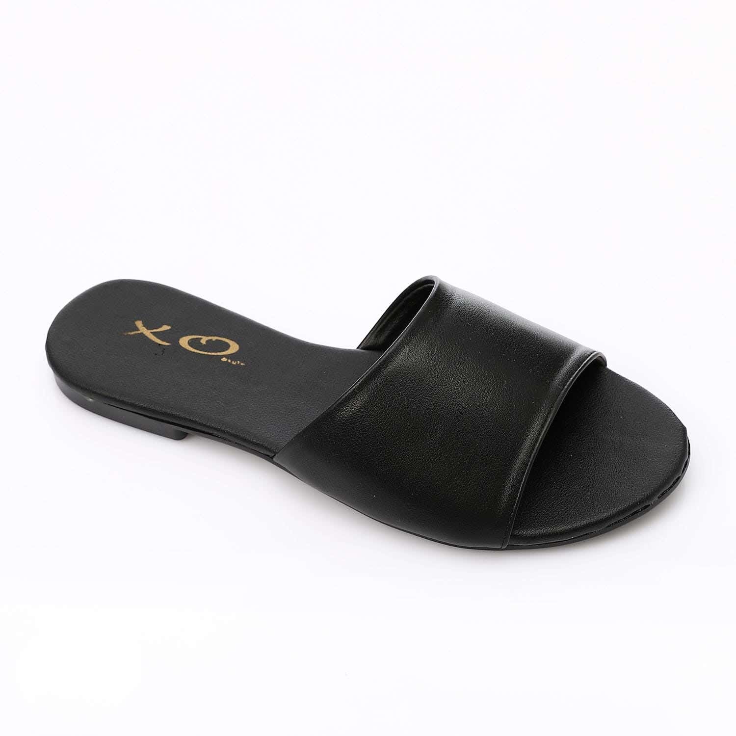 XO Style Leather Flat Slipper For Women