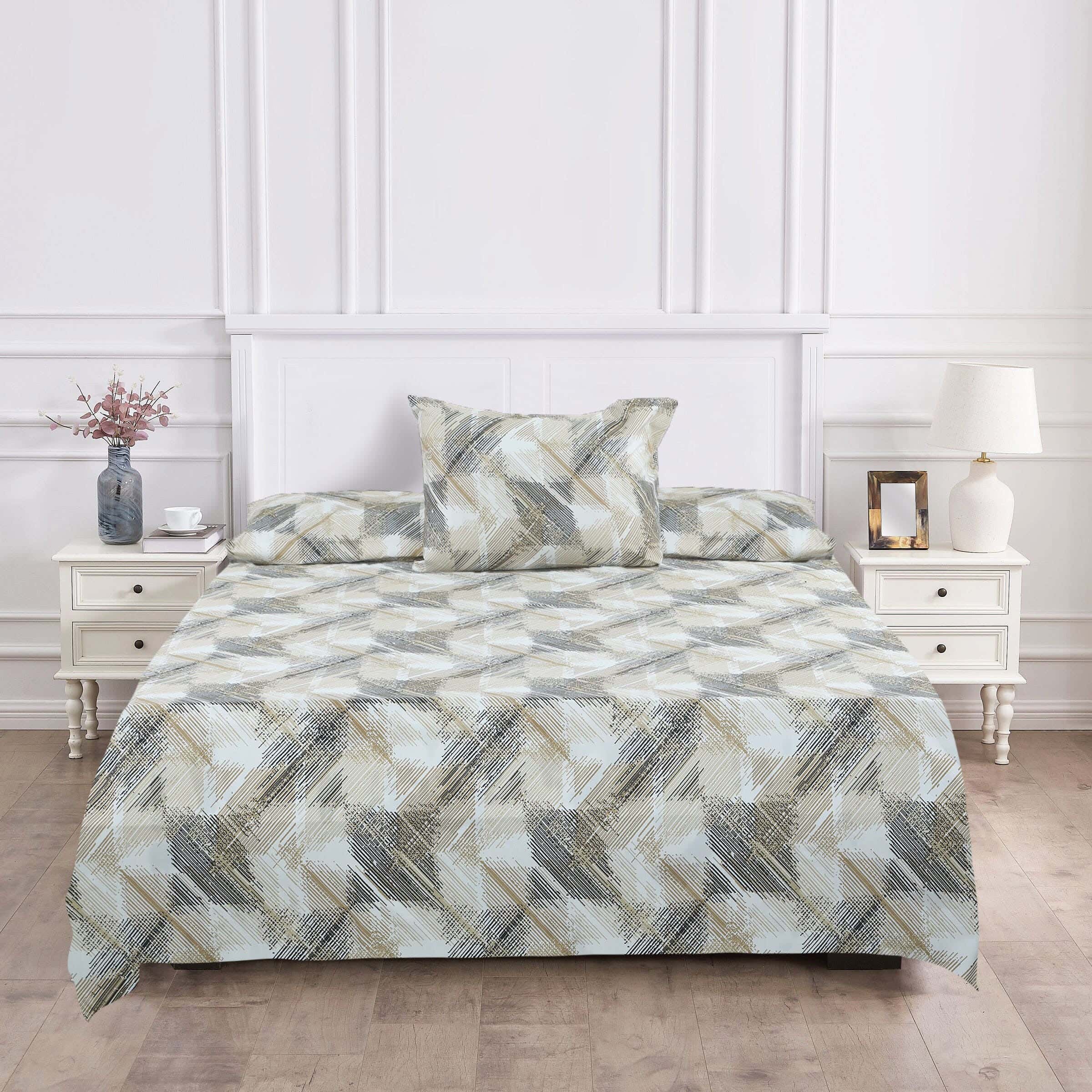 For Furniture Microfiber Bed Sheet Set Youth, 6 Pieces, 240×190 cm, 2400 gm - Beige
