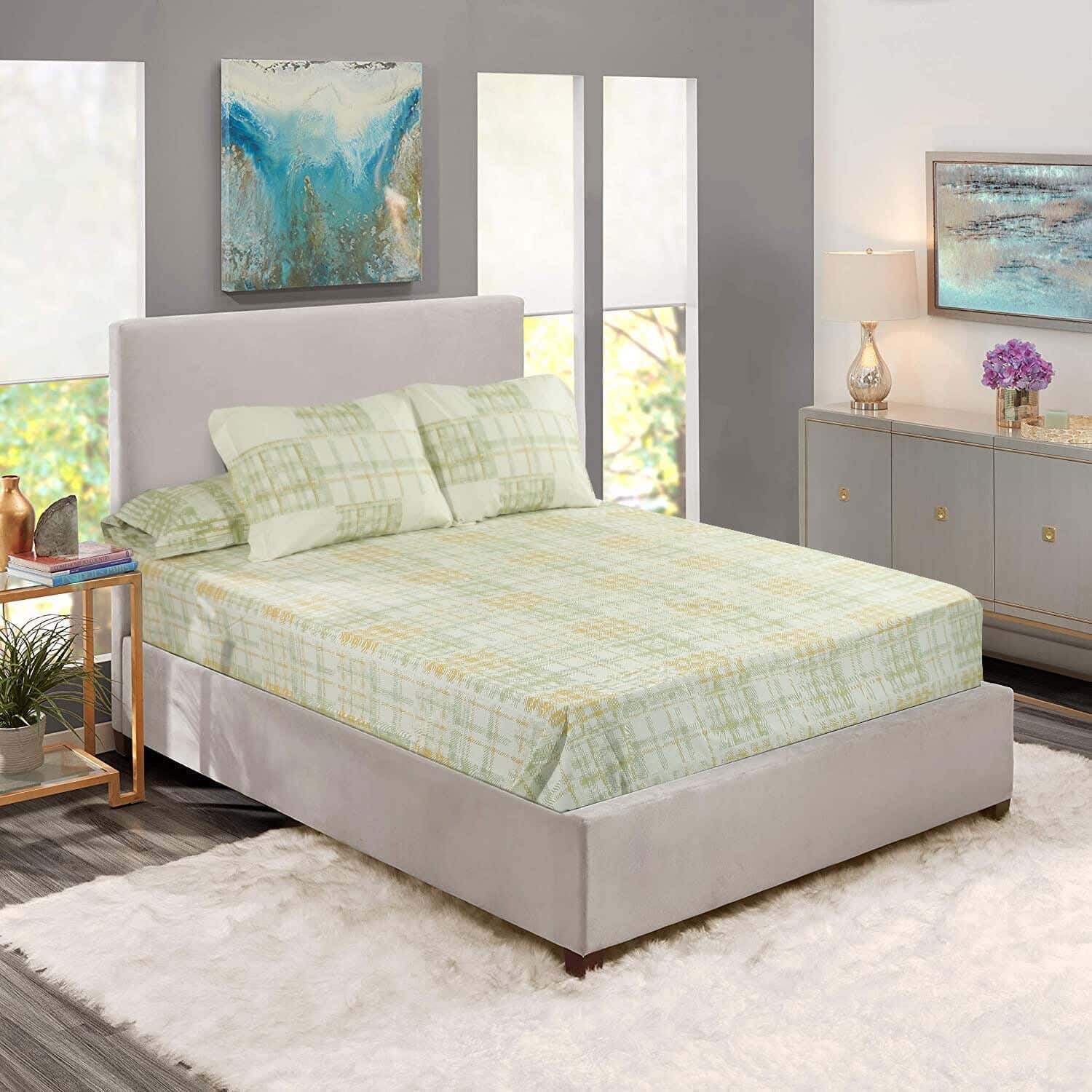 Hobby Cotton Bedding Sheet Set, 4 Pieces, Approximately 1800 Grm - Multicolor